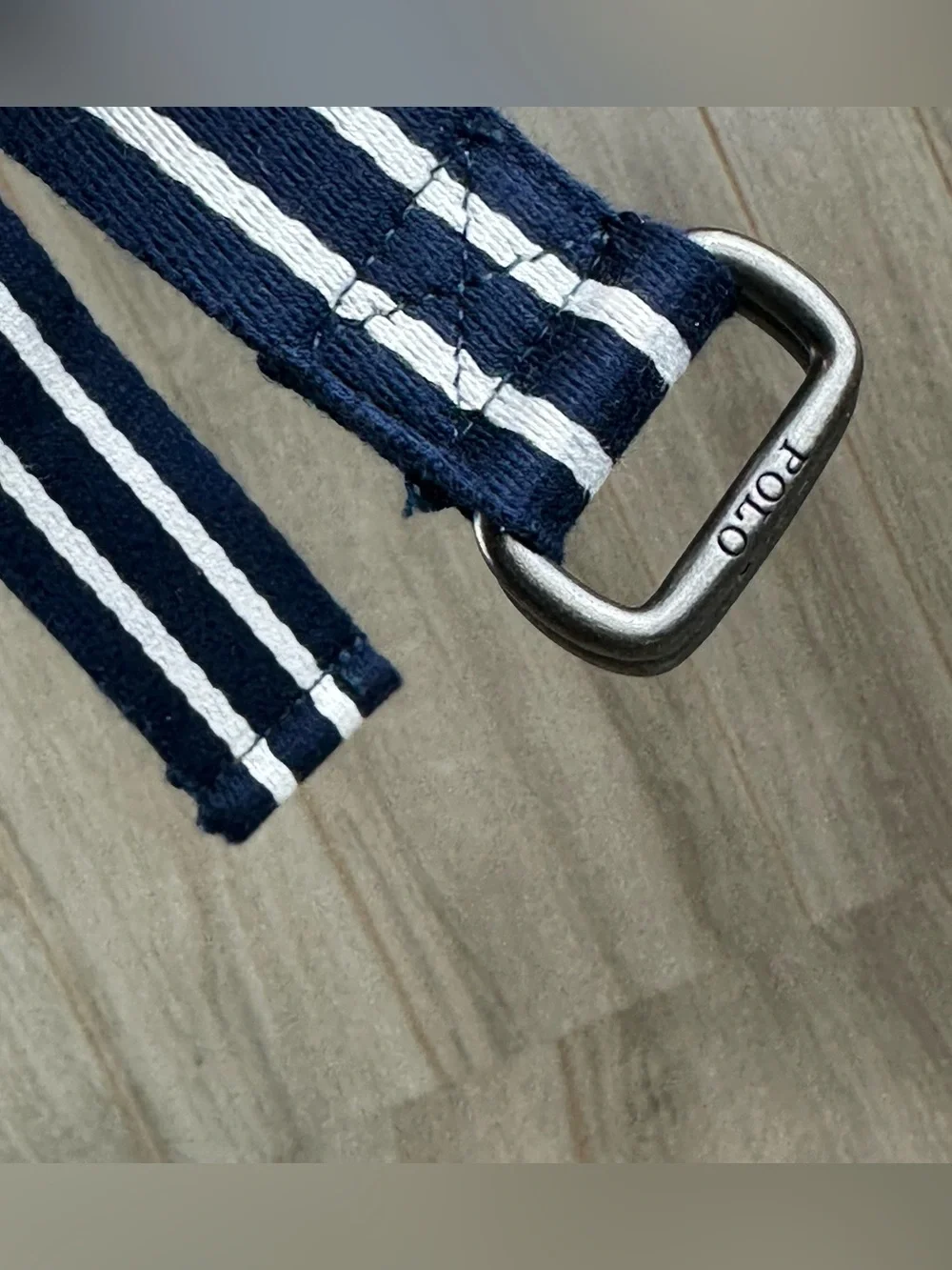Polo Ralph Lauren Belt Boys Youth One Size 32” D-Ring Ribbon Striped Blue White